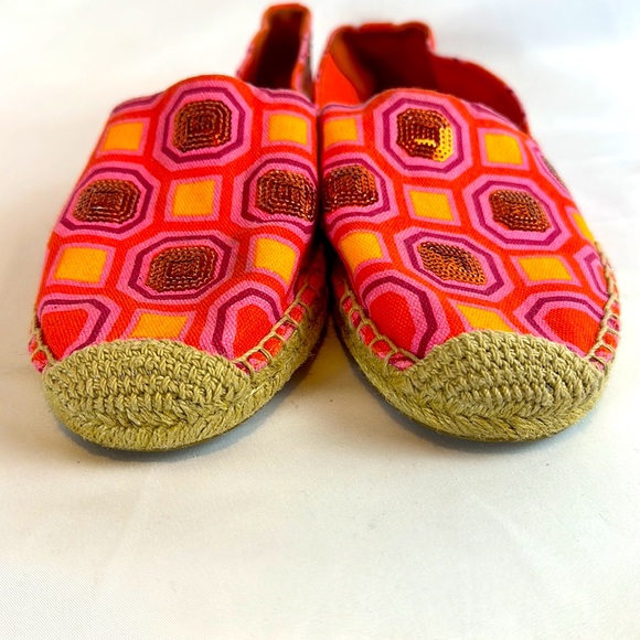 Tory Burch Size 11 Orange and Pink Esparillas - Picture 3 of 7